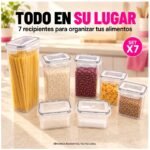 Set 7 Frascos Herméticos Apilables Organizadores de Cocina o Despensa - Imagen 5