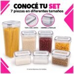 Set 7 Frascos Herméticos Apilables Organizadores de Cocina o Despensa - Imagen 7