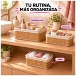 Canastos Organizadores Bambú Bamboo Armables Set de 3 Hogar - Imagen 6