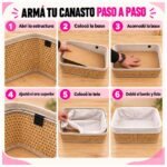 Canastos Organizadores Bambú Bamboo Armables Set de 3 Hogar - Imagen 5