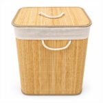 Canasto De Bambú Bamboo Organizador Para Ropa Sucia Con Tapa Plegable - Imagen 18