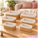 Canastos Organizadores Bambú Bamboo Armables Set de 3 Hogar