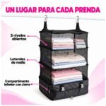 Organizador Colgante Plegable 3 Niveles Con Cierre Y Malla - Imagen 5