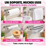 Toallero Y Porta Rollo De Pared Organizador Cocina Y Baño - Imagen 6