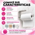 Toallero Y Porta Rollo De Pared Organizador Cocina Y Baño - Imagen 8