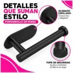 Soporte De Acero Para Rollo Papel Higiénico Adhesivo Baño - Imagen 5