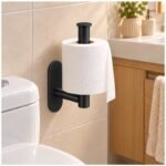 Soporte De Acero Para Rollo Papel Higiénico Adhesivo Baño - Imagen 9