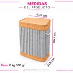 Cesto Organizador para Ropa Plegable con Tapa de Bambú y Tela Rectangular - Imagen 2